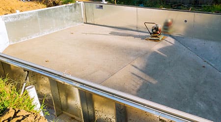 An empty swimming pool